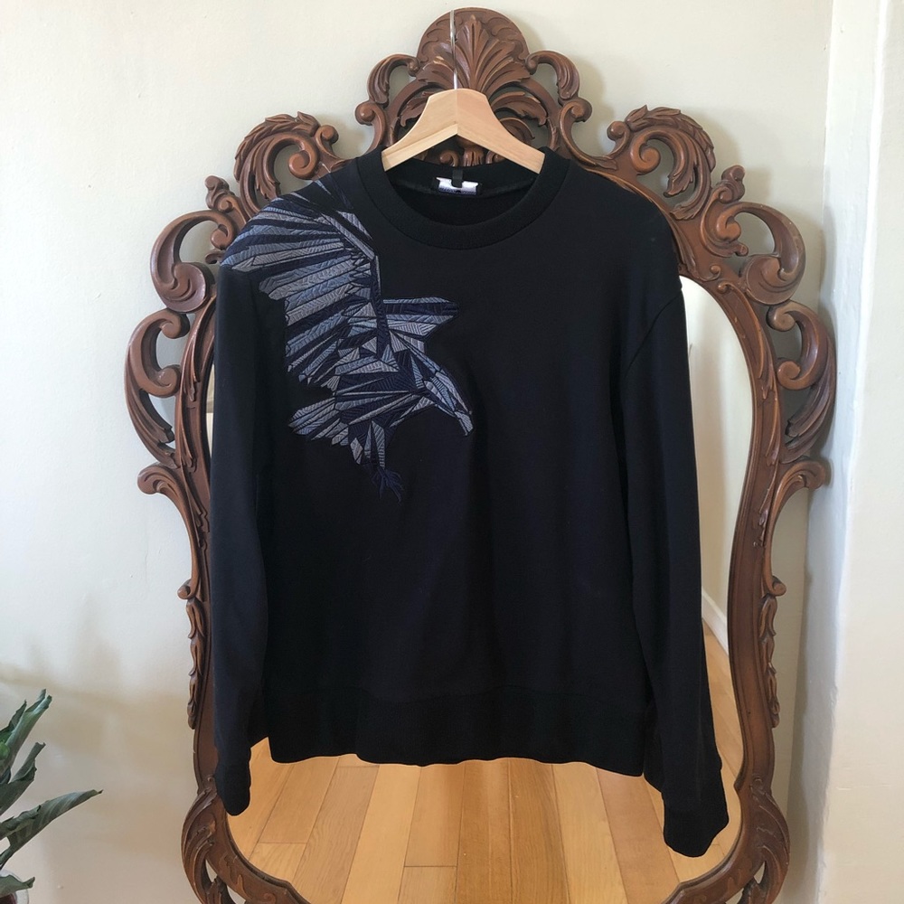 Emporio Armani Black Embroidered Sweater